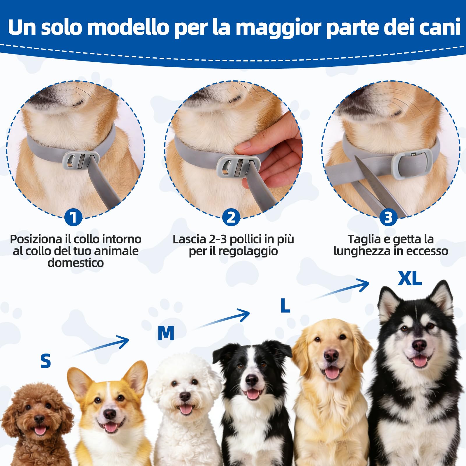 Collar Antiparasitario Perros, Collar Regulable y Resistente al Agua por 12 Meses, Repelente Duradero para la Prevención de Parasitas en Razas Pequeñas, Medianas y Grandes (65 cm) — view 3
