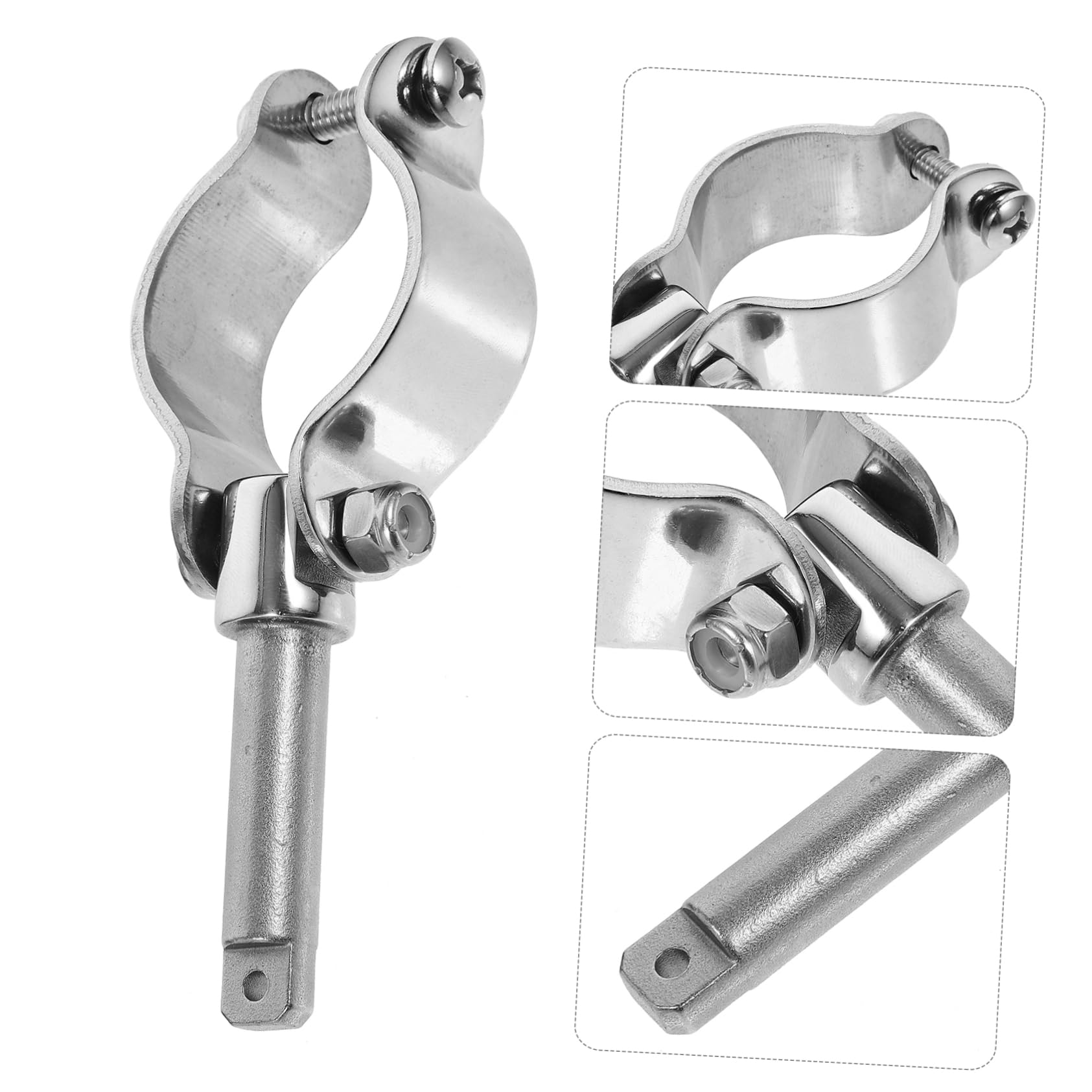HANABASS Stainless Steel Oar Holder Kayak Paddle Mount Base Easy Install Kayak Paddle Holder