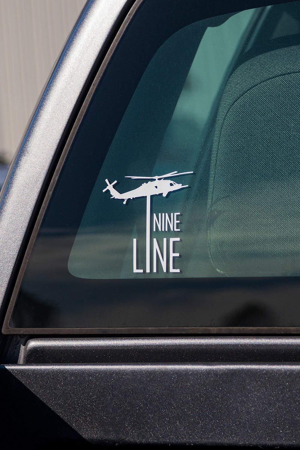 Nine Line White Drop Line Vinyl Decal Window Sticker - 4x4 Car Decal - Use On Flat Surfaces - Weather Resistant - Easy to Apply - Nine Line Car Sticker Window Decal