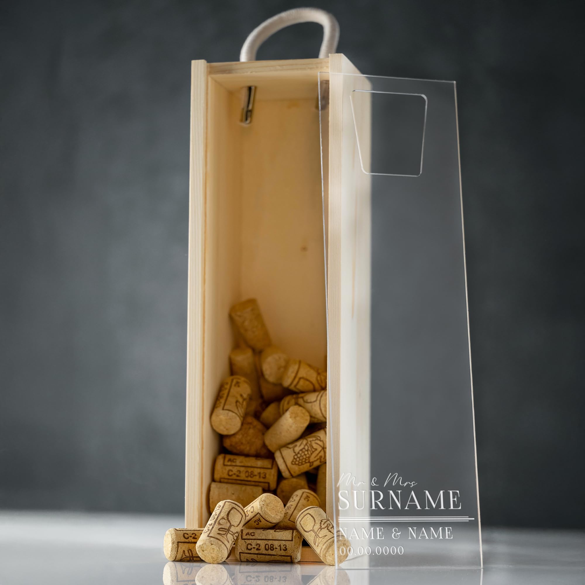 So Bespoke Personalised Engraved Cork Box Custom Wine Cork Presentation Box Wedding Gift Idea Cork For Couples