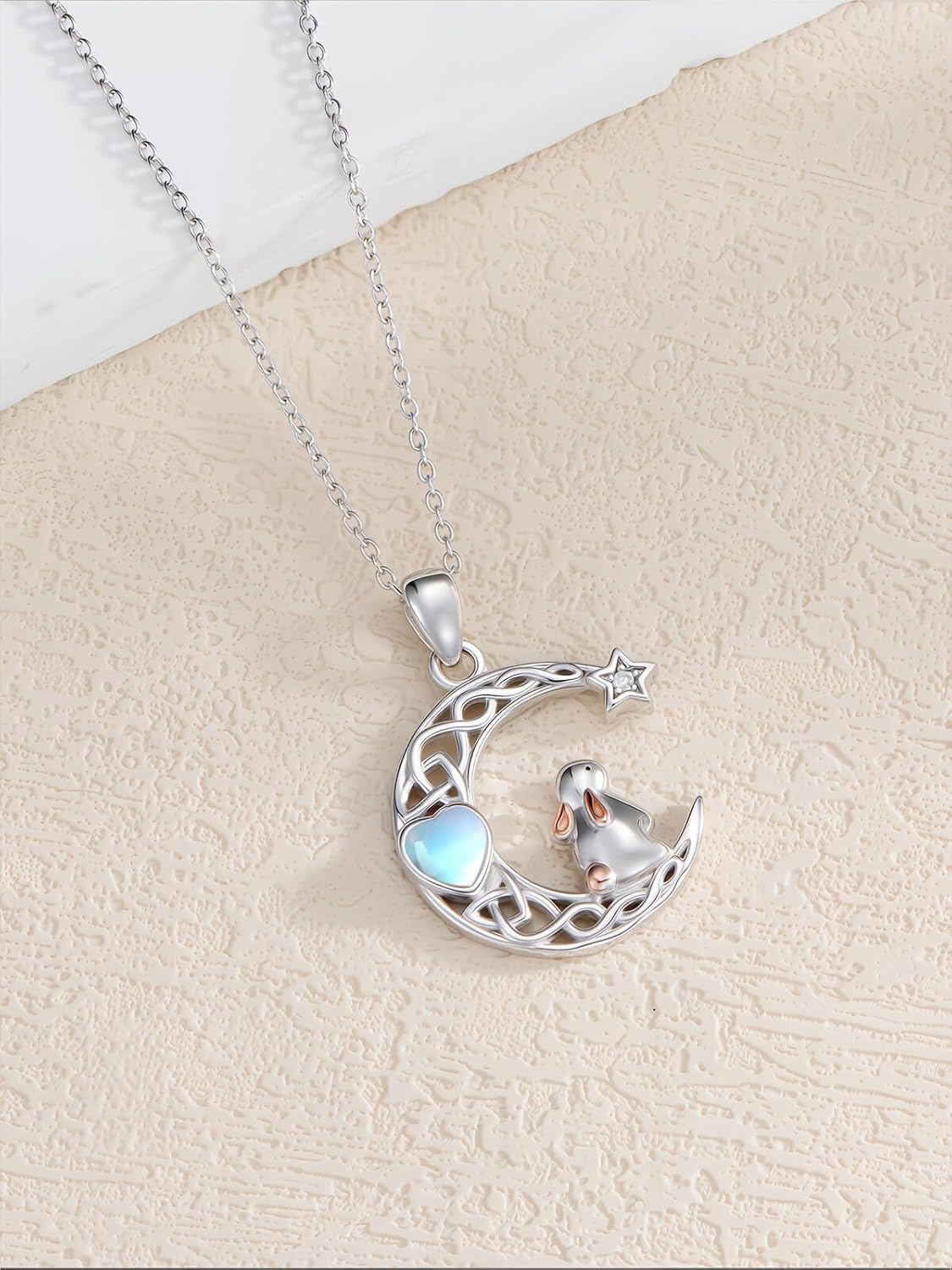 Dorunmo Animal Necklace 925 Sterling Silver Cat/Sloth/Axolotl/Dolphin Necklace Celtic Knot Pendant Birthday Anniversary Animal Jewelry for Women Friends Animals Lover