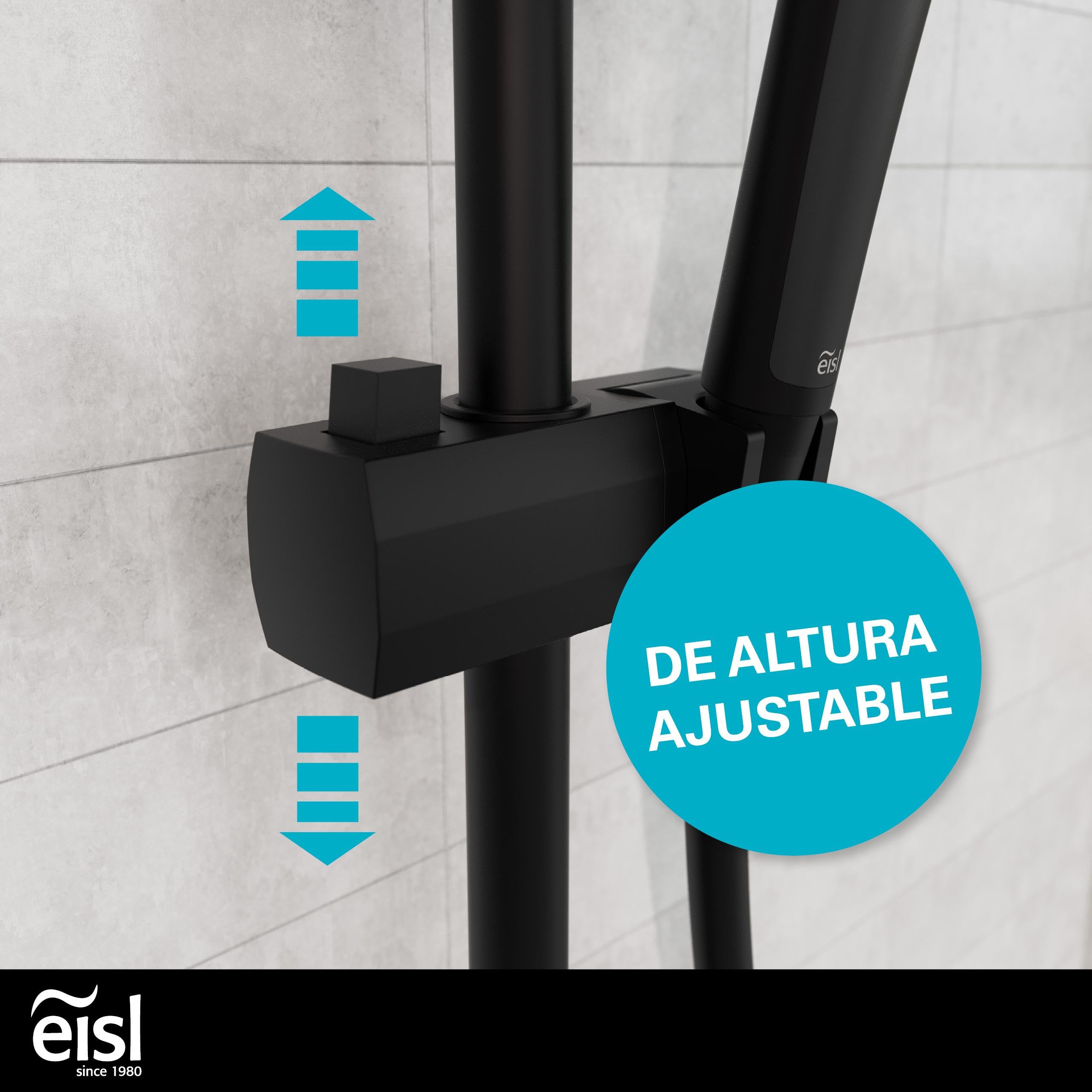 EISL Easy Fresh DX12006BL-A - Juego de ducha sin grifo (250 x 250 mm, sistema de ducha sin grifería 2 en 1, con ducha de lluvia grande (250 x 250 mm) y ducha de mano sin grifo para reequipar