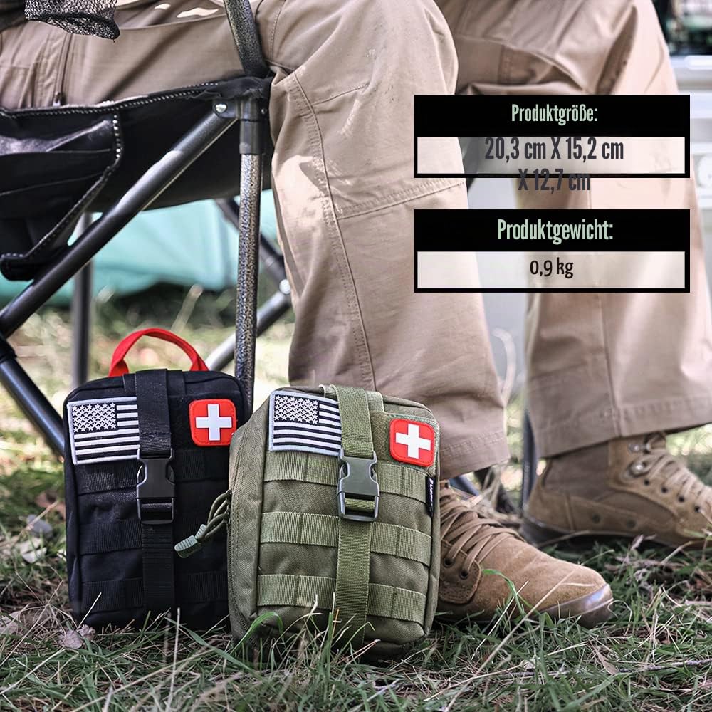 EVERLIT Emergency Survival Trauma Kit with Tourniquet 36" Splint, Military Combat Tactical IFAK for First Aid Response, Critical Wounds, Gun Shots, Blow Out, Severe Bleeding Control and More