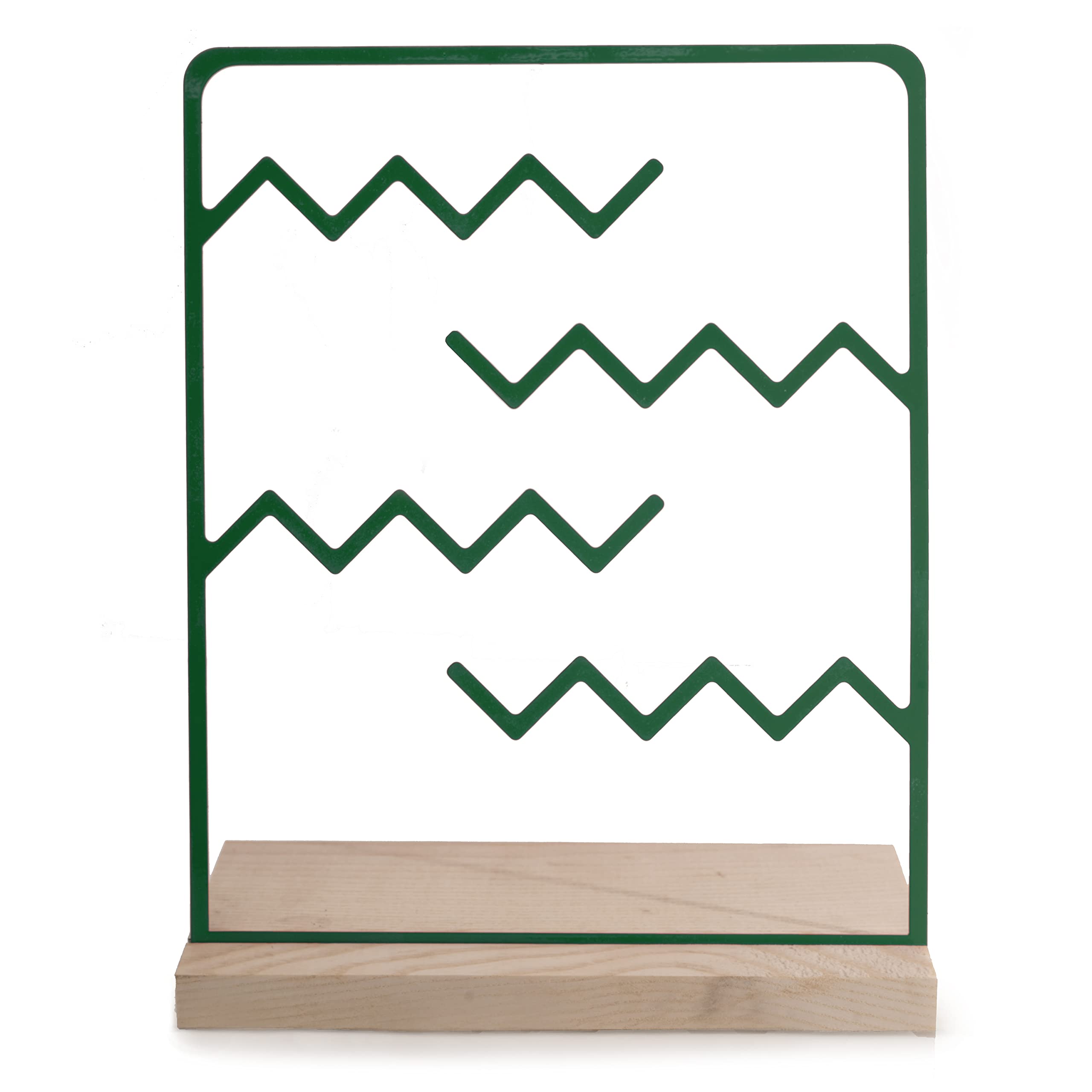 EWART WOODSEWART WOODS Jewelry organizer stand necklace holder display bracelet, ring, watch earring rack jewelry tree jewlery tray (Green)