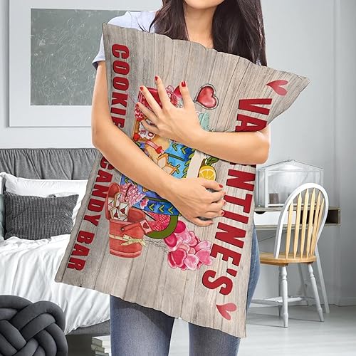 Miniatura 6 de Funda de almohada decorativa para el día de San Valentín, diseño de galletas y caramelos, funda de cojín oblonga de chocolate caliente, con cierre