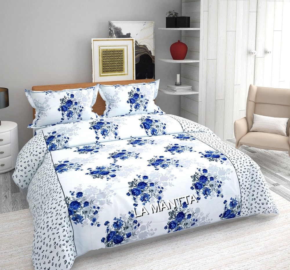 LA MANTTA Polycotton 1 Double Bed Bedsheet With 2 Pillow Covers,Bed Sheet For Bedroom -Lm54, 200 Tc, Multicolor (B0CWTVWR84) Amazon Price History, Amazon Price Tracker