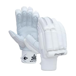 WHITEDOT Sports Albatross Levlon Cricket Batting Gloves Idol for Youth/Medium Left Hand (White, Thermoplastic Polyurethane)