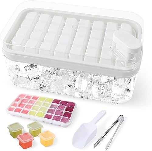 ALSTER Bandeja para cubitos de hielo con tapa y contenedor, 64 moldes para cubitos de hielo de fácil liberación para congelador, contiene con disponible en Yaxa El Salvador