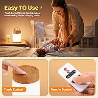 Vista 5 de Una Luz de Huevo de One Fire para Guardería, Luces de Noche Dimmables de 10 Colores para Bebés, Lámpara Recargable de 1800mAh para Niños, Lámpara