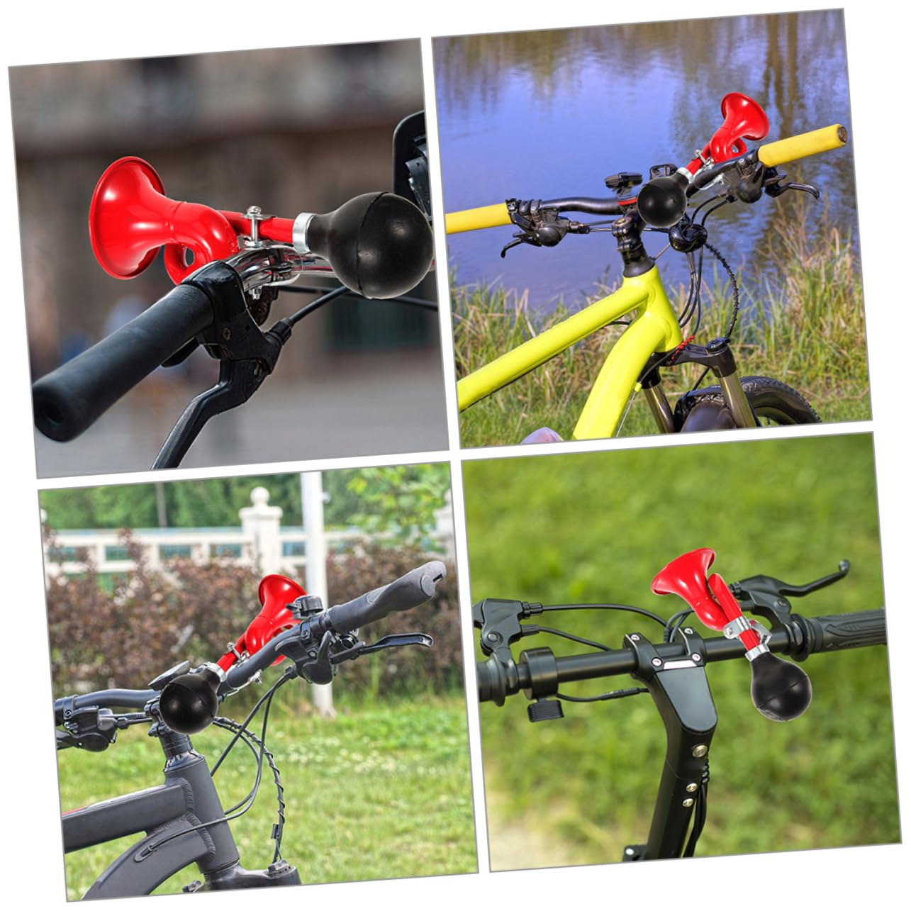 Abaodam Corno in Bicicletta retrò Clacson da Bicicletta Corno di Bici Manubrio Maniglia Pulsante del Corno con Tromba Annata Campana Fornitura Bici Lega di Alluminio
