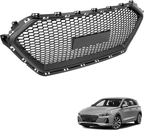 munirater Parachoques delantero para parrilla automotriz, repuesto de panal negro para Elantra GL GLS L LE Limited SE SEL Sedan 4 puertas 2017 2018