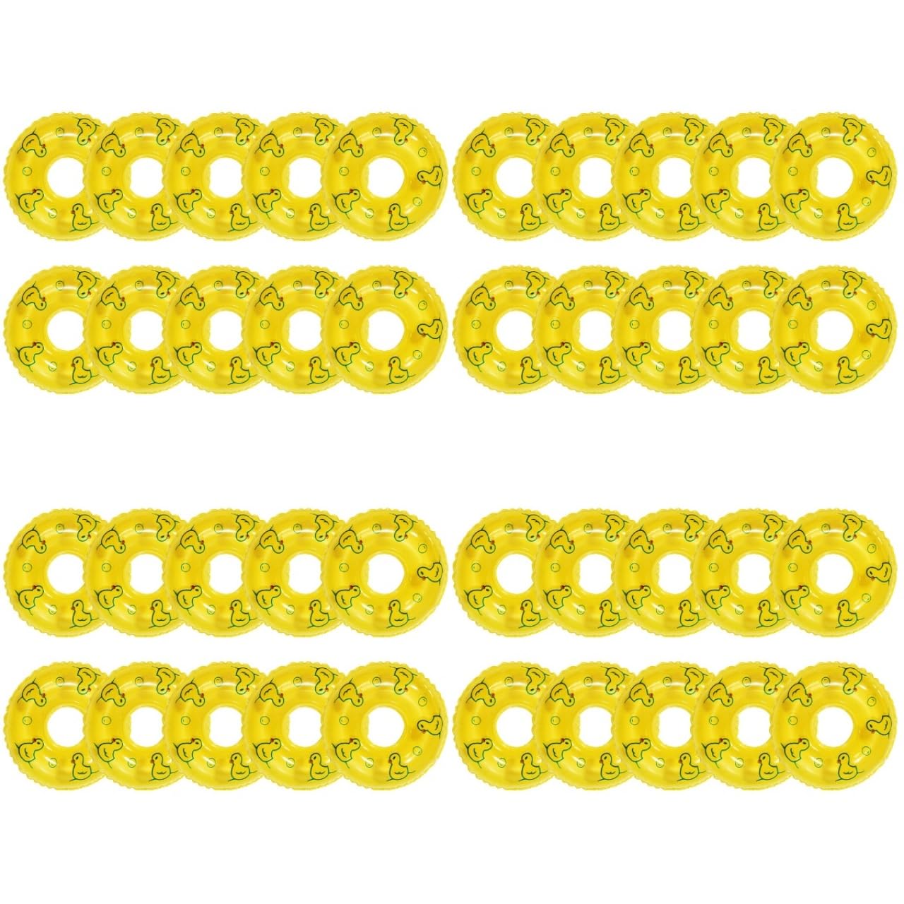 Abaodam 40 Pcs Duckling Swimming Ring Swim Ring Ornaments Small Rubber Ducks Tiny Swim Rings Mini Duck Accessories Decor Cartoon Mini Swim Rings Desktop PVC Floating Object Child