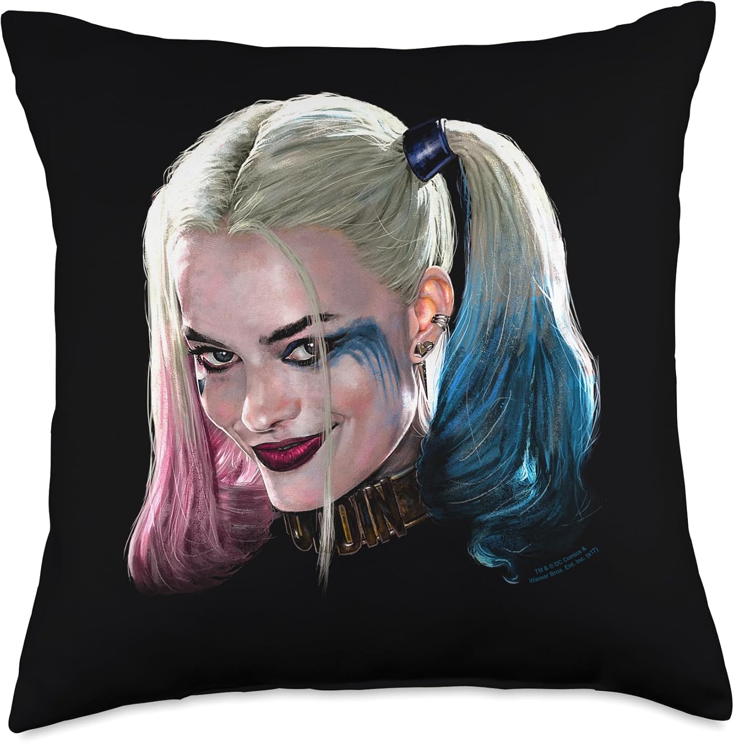 Suicide Squad Harley Quinn Head Throw Pillow