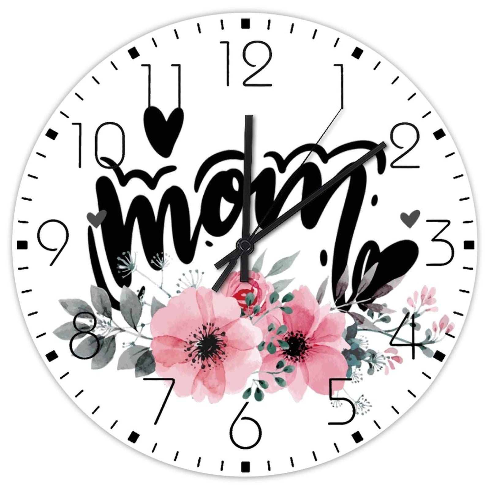 Horloge murale analogique sans tic-tac ronde pour supprimer le bruit