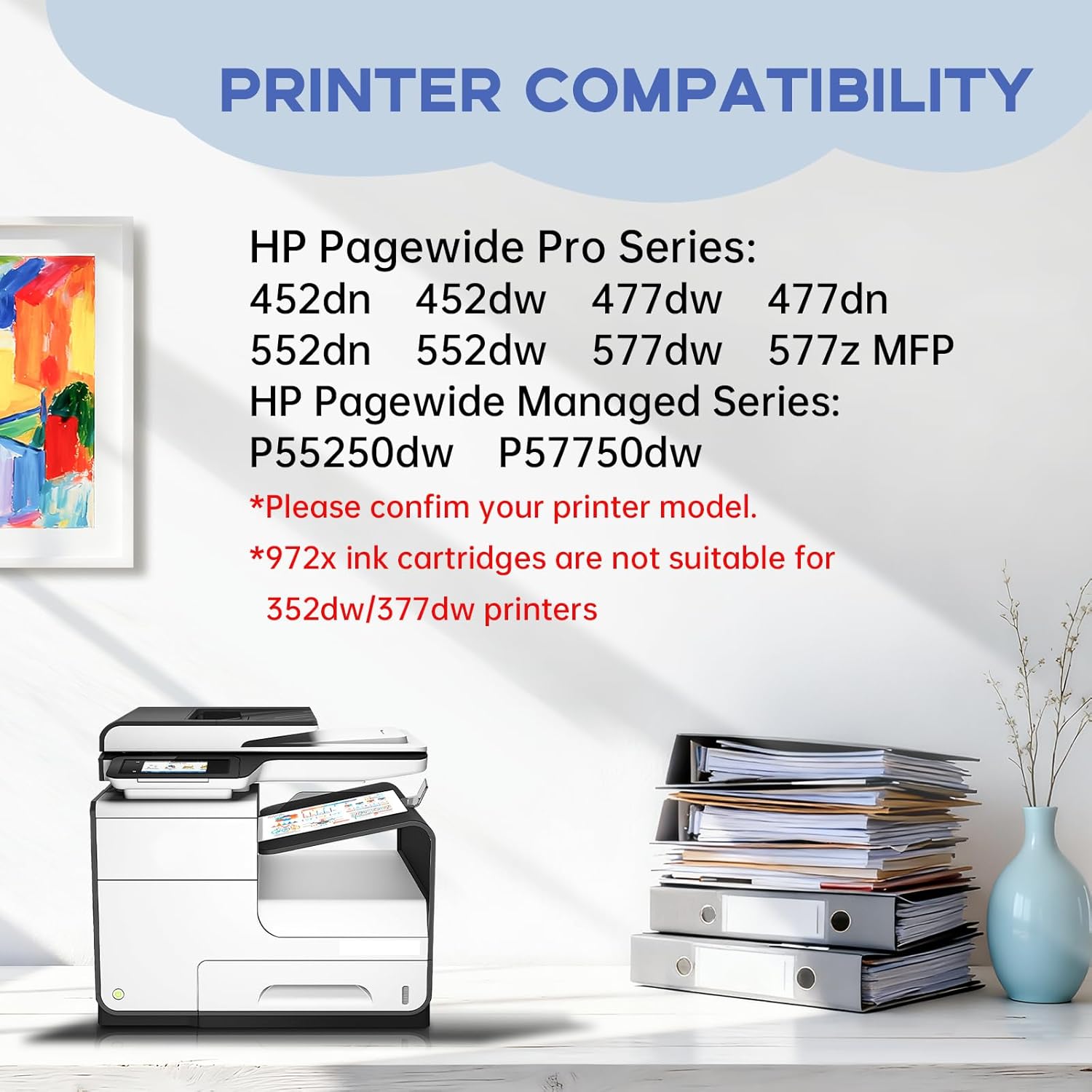 Miss Deer 972X Ink Cartridge, Compatible Replacement for HP 972X 972 972A Ink Cartridges,Work for PageWide Pro 452dn 452dw 477dn 477dw 552dw 552dn 577dw 577z Printer,4 Pack