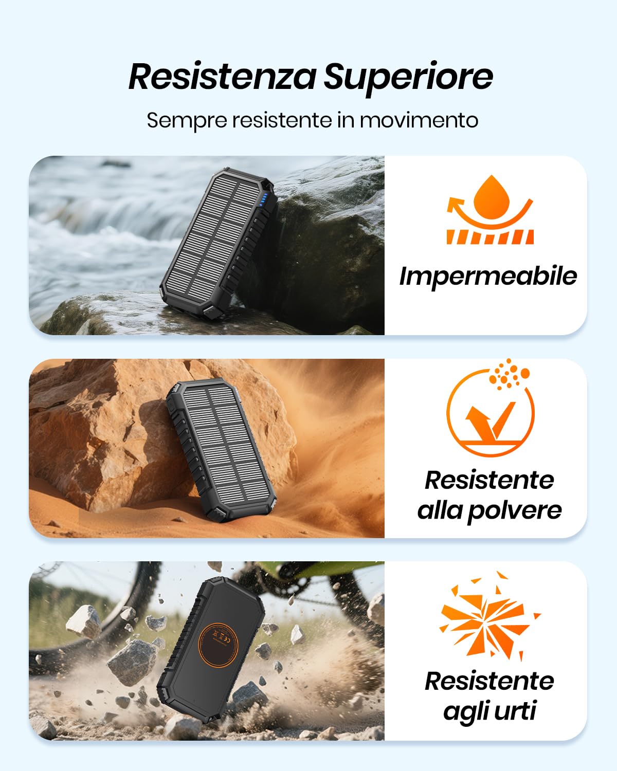 A ADDTOP Caricatore Solare Power Bank Wireless 26800mAh - USB C PD QC Caricatore Portatile con 4 Uscita & Doppia Torcia, 15W Ricarica Rapida, Batteria Esterna per Smartphone, Tablets e Campeggio