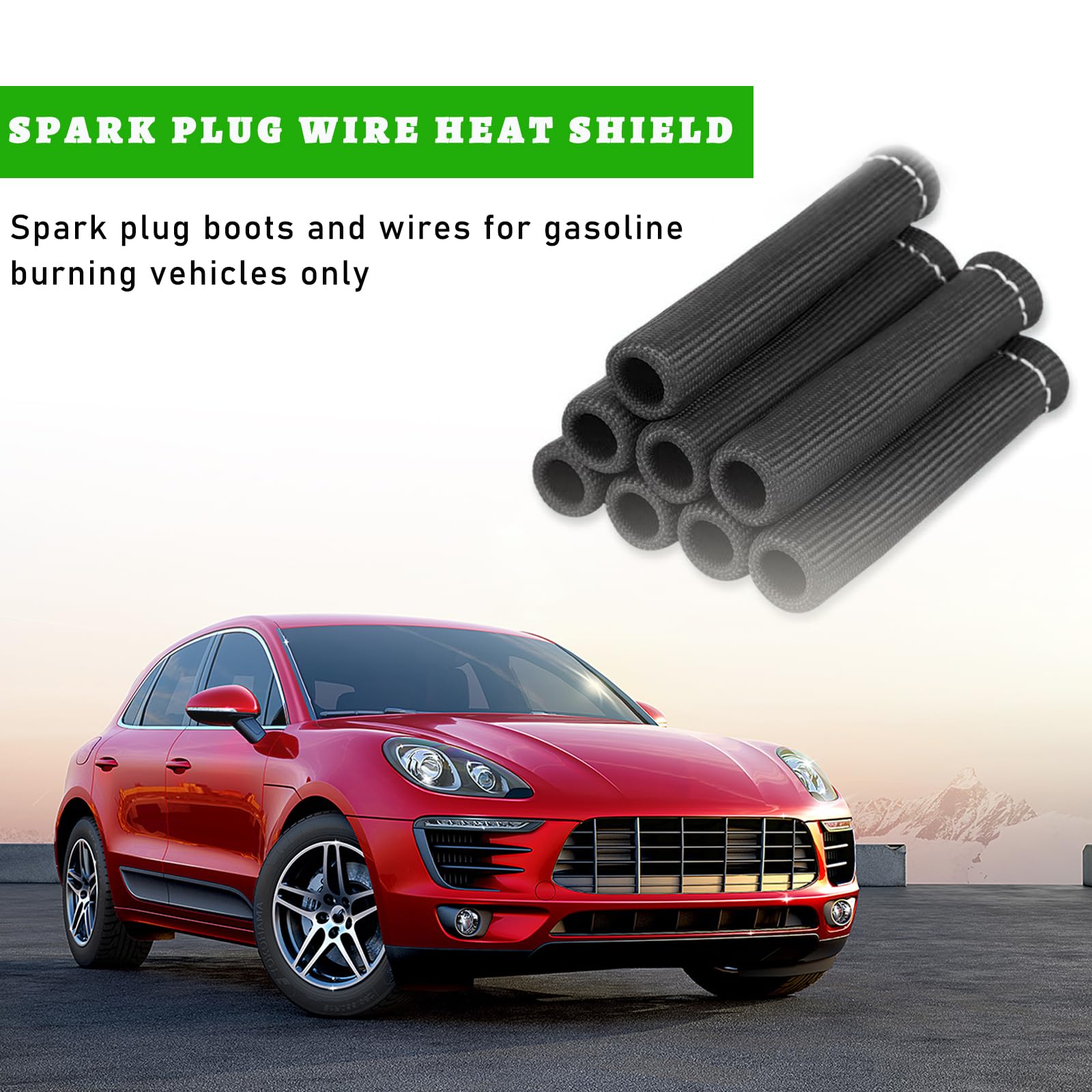 Kit 8 Capuchons Protecteurs Pour Fils De Bougie D'Allumage - Fibre De Verre, Résistant Chaleur - Voiture/Camion