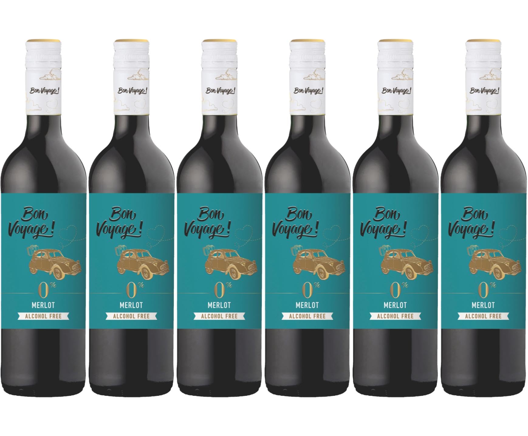 Bon Voyage - Rotwein Merlot, Alkoholfrei (6 x 0.75 l), Verpackung kann variieren