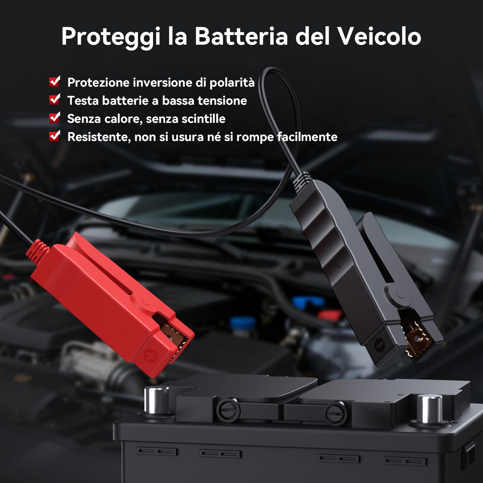 iCarsoft BT900 Tester Batteria Auto, 12 V/24 V, Tester per Batterie 12 V/24 V 100-2000 CCA, AGM, GEL, EFB, Connessione Bluetooth, Test di Avviamento/Carica per Auto, Moto, ATV, Camion, Barca, Yacht