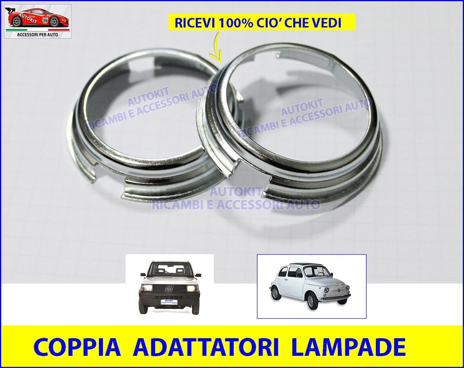 Generico 2 ADATTATORE H5-H4 CONVERTITORE METALLICO 500 600 126 A112 PANDA MINI MOTO HID-5