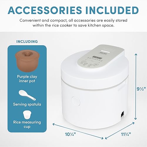 Miniatura 6 de AROMA® Professional Rice Cooker with Purple Clay Cooking Pot, 6-Cup (Uncooked) / 12-Cup (Cooked), Healthy Grain Multicooker, Natural Ceramic, 3 Qt,