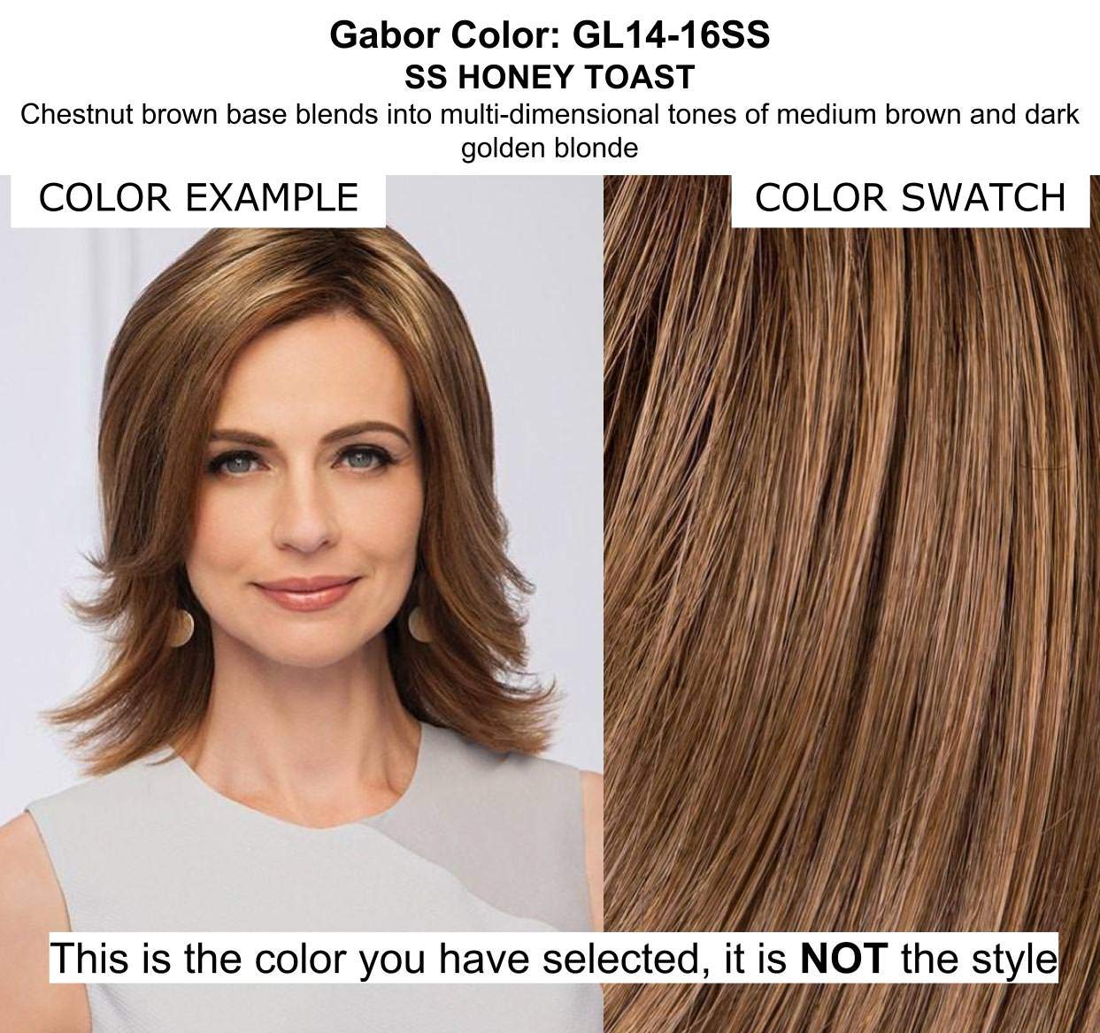 Bundle - 5 Items: Soft and Subtle PETITE-AVERAGE CAP Wig by Gabor, Christy's Wigs Q & A Booklet, 2oz Travel Size Wig Shampoo, Wig Cap & Wide Tooth Comb - Color: GL14-16