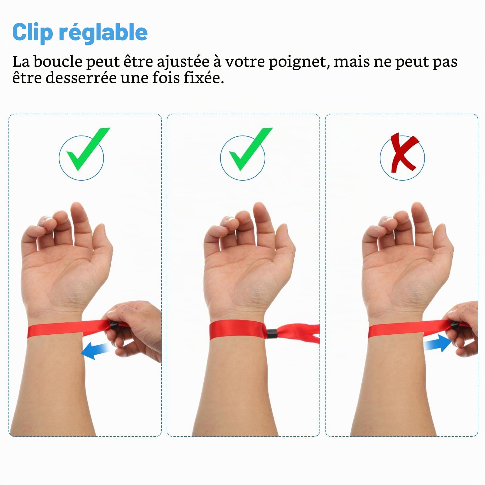 sourcing map Cloth Wristbands for Events, Disposable Event Wrist Band Bracelet Identification for Events Party Concert Bar Entrance Admission