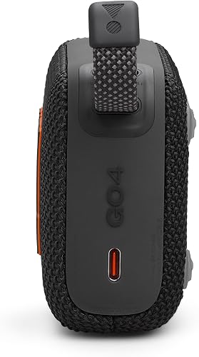 JBL GO4 Haut-Parleur Bluetooth, Chargement USB C, IP67, étanche à la poussière, étanche, Compatible avec Les Applications, radiateur Passif, Portable, Noir - 4