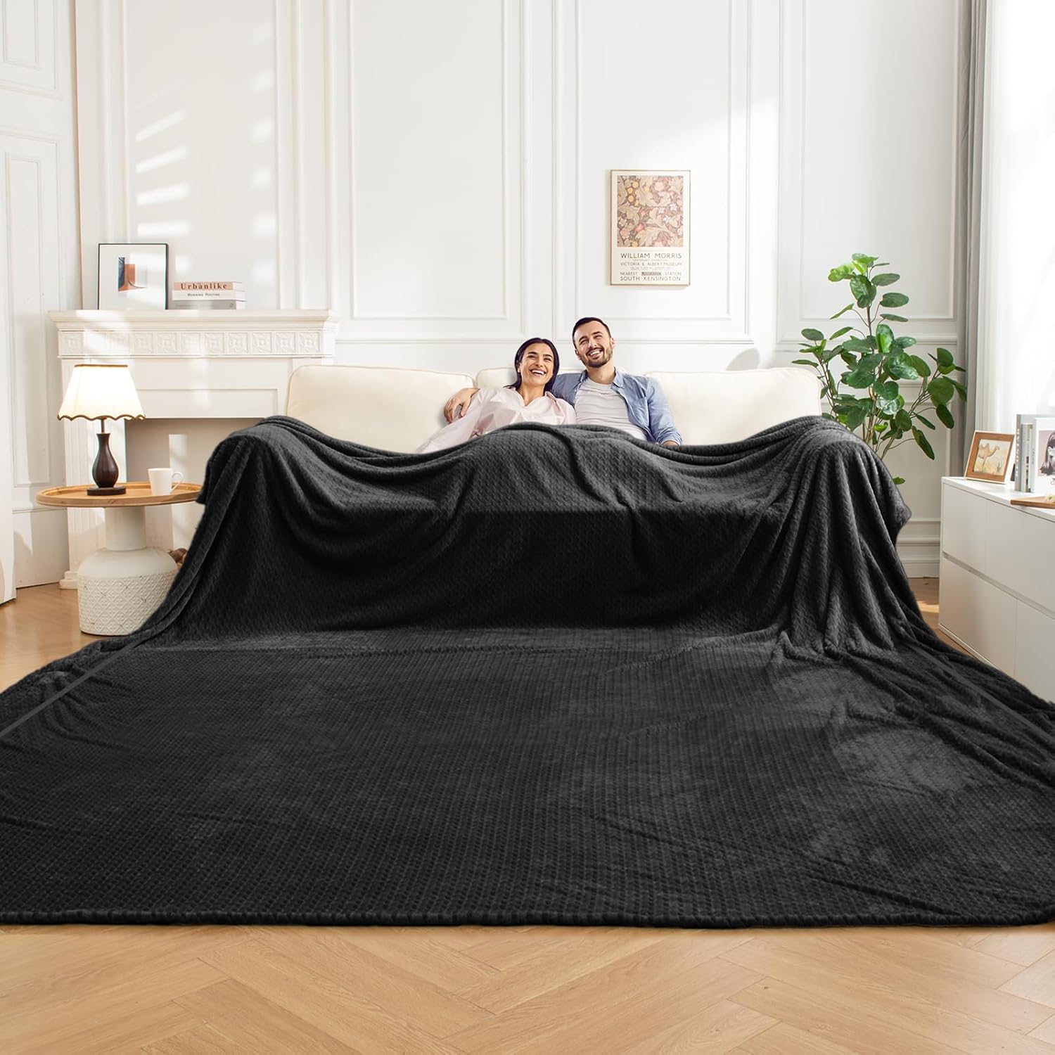 GEMBED Oversized King Throw Blanket 140"X140" Fleece