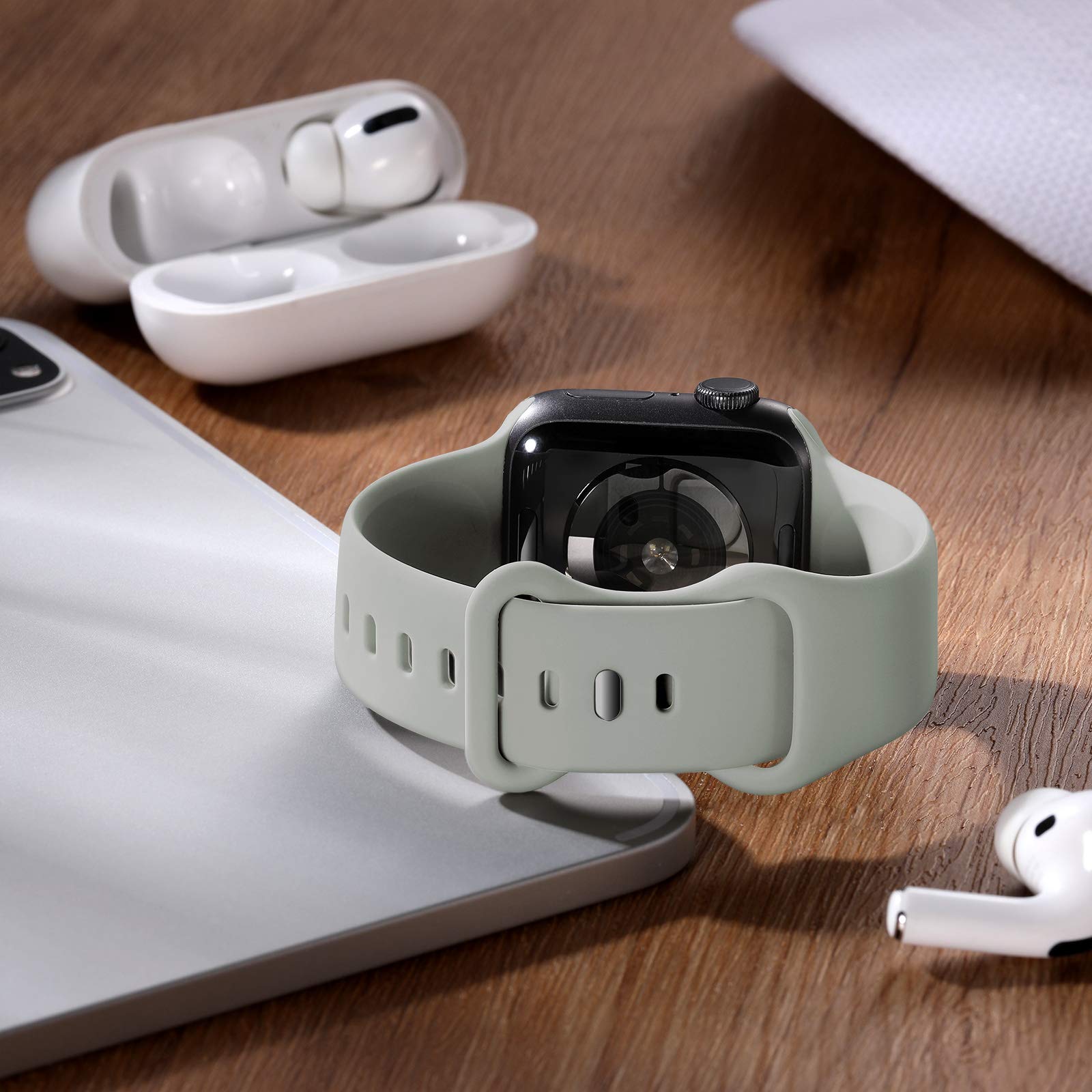 CeMiKa Cinturino Compatibile per Apple Watch Cinturino 38mm 40mm 41mm 42mm 44mm 45mm 46mm 49mm, Silicone Cinturini di Ricambio per iWatch Series 10 9 8 7 6 5 4 3 2 1 SE, 38mm/40mm/41mm-S/M, Grigio