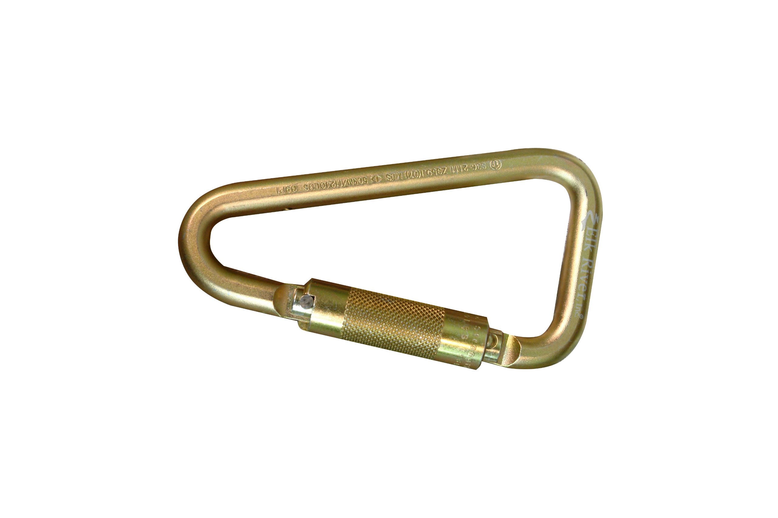 Elk River 17460 Fall Rated Steel Ladder Carabiner with Auto Twist-Lock and Pin, 3600 lbs Gate, 1-1/8" Gate Opening