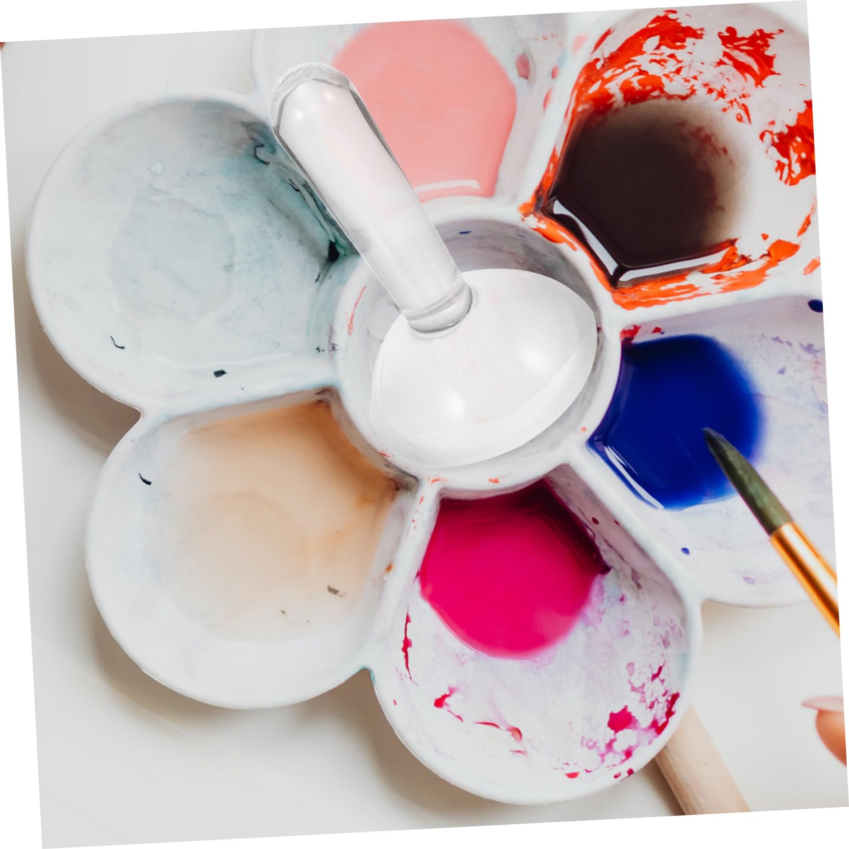 Pilon en Verre Manche Ergonomique Léger, Outil de Broyage Artisanal pour Peinture à l'huile et Pigments Naturels pour Usage Domestique