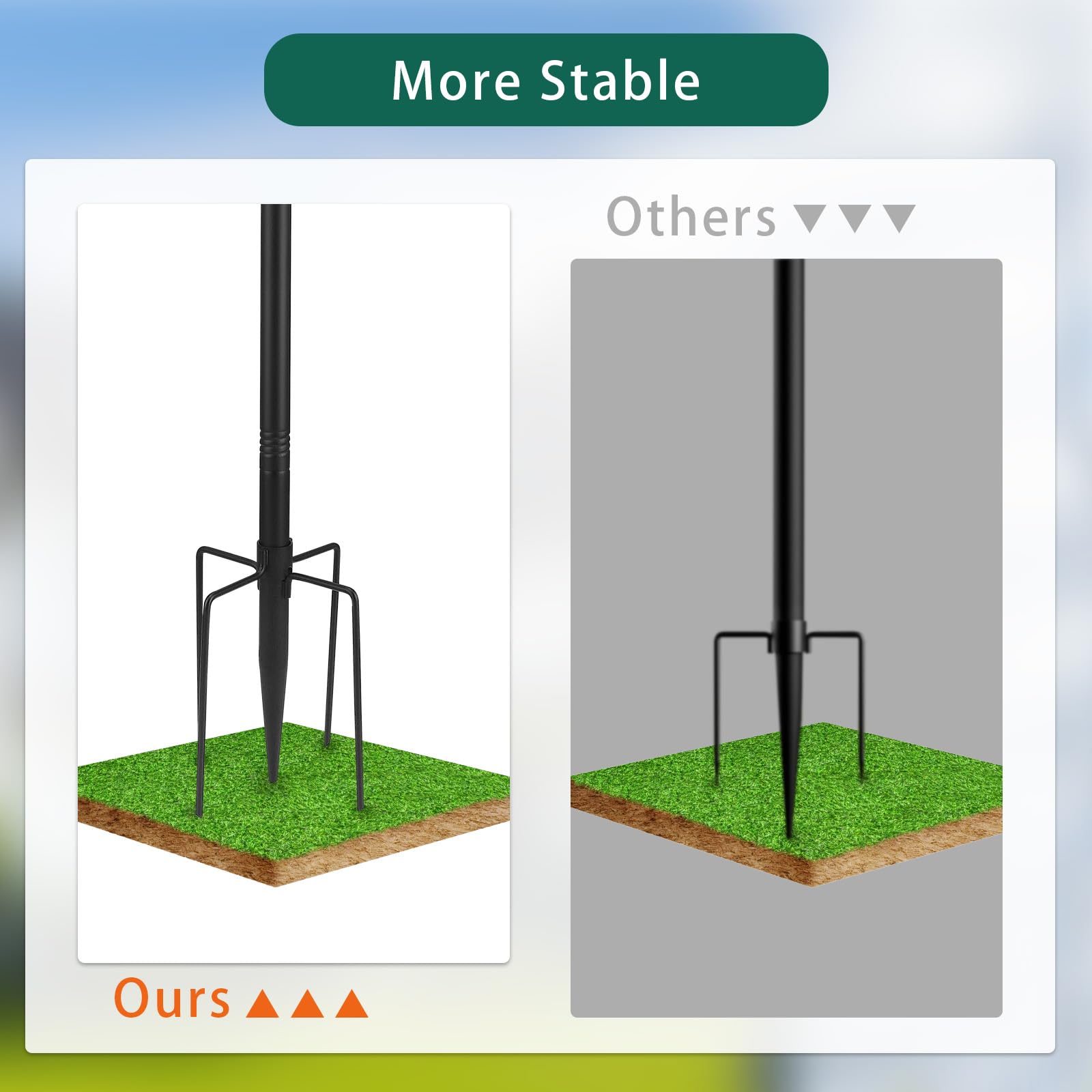 4 ganci per pastore da giardino, 300 cm, per casetta degli uccelli, da giardino, in metallo, nero, decorazione da giardino, per esterni (metallo nero)