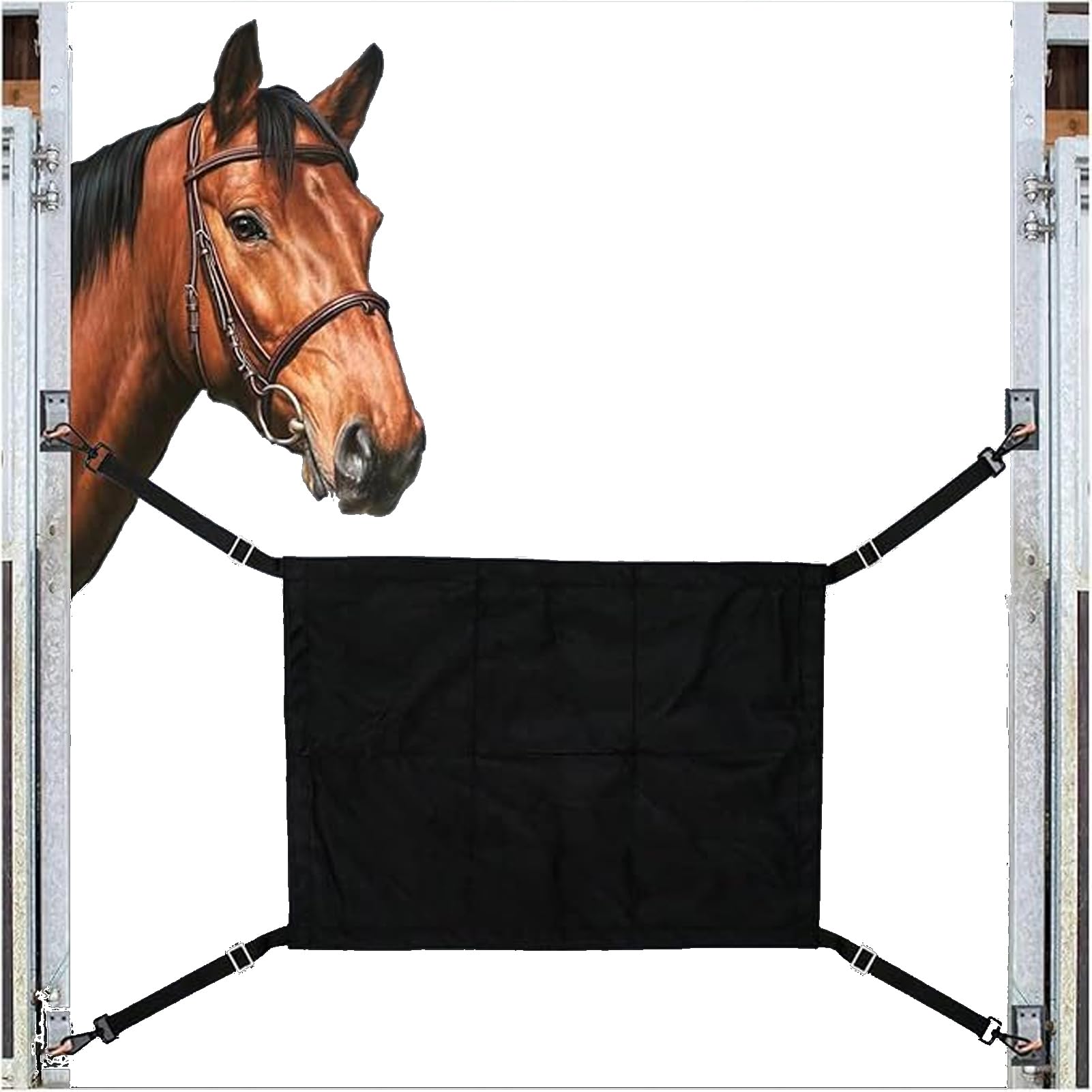 Rechory Horse Stall Guard,Aisle Stall Guards | Adjustable Straps Door Gate Frame for Riding Pasture Farm Equestrian Centers Show Venues Boarding Facilities
