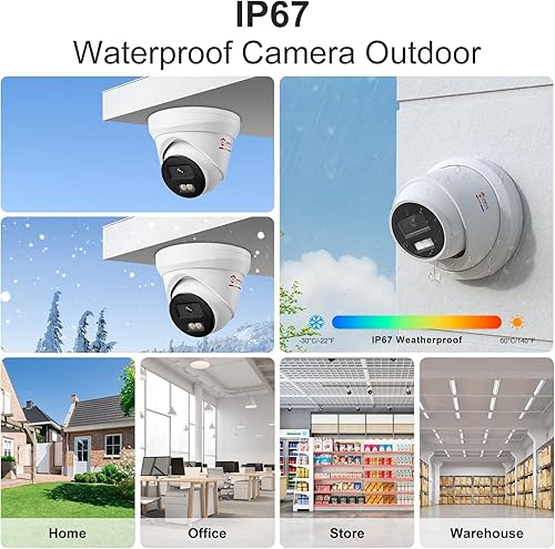 Miniatura 8 de Anpviz Sistema de cámara de seguridad PoE de 16CH 4K comercial, 16 piezas H.265+ con cable de 8MP cámaras IP al aire libre con micrófono, visión