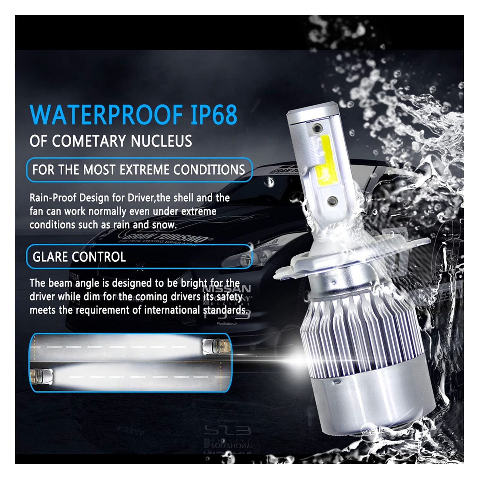 fari a LED 2X H7 LED H11 H4 H4 Hi/Lo H1 H3 H8 HB1 HB3 HB4 HB5 H10 HB3 HB4 HB5 H10 HIR2 H13 H16 H16 H27 Auto Faro Bulbs 3000K 4300K ​​6000K 8000K 14000K COB Lampadina a LED
