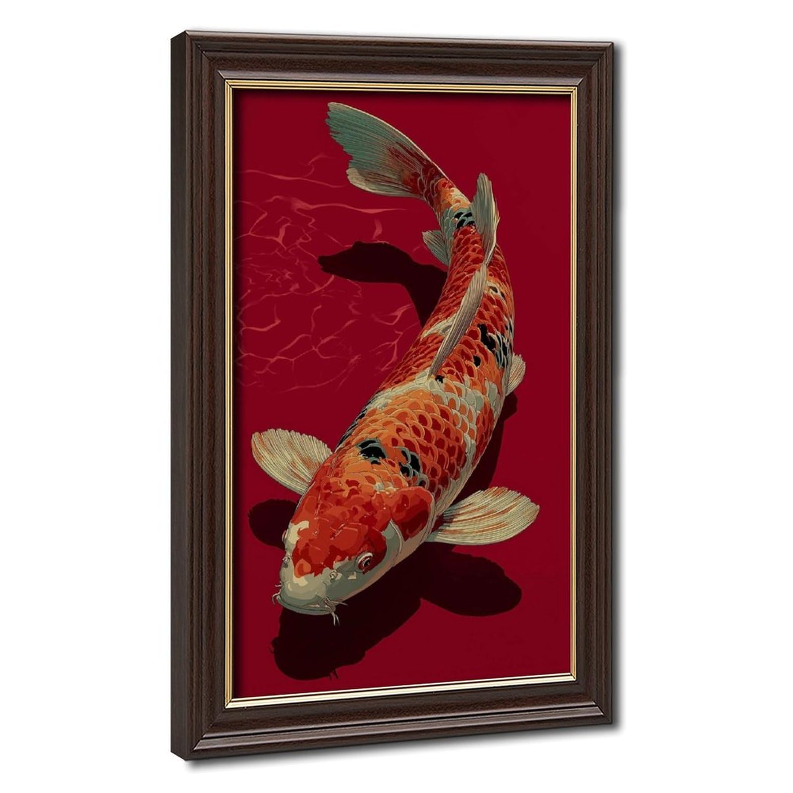 Bareronor Japanese Koi Fish Canvas Poster Bedroom Decor Landscape Office Room Decor Gift 12" L X 18" W