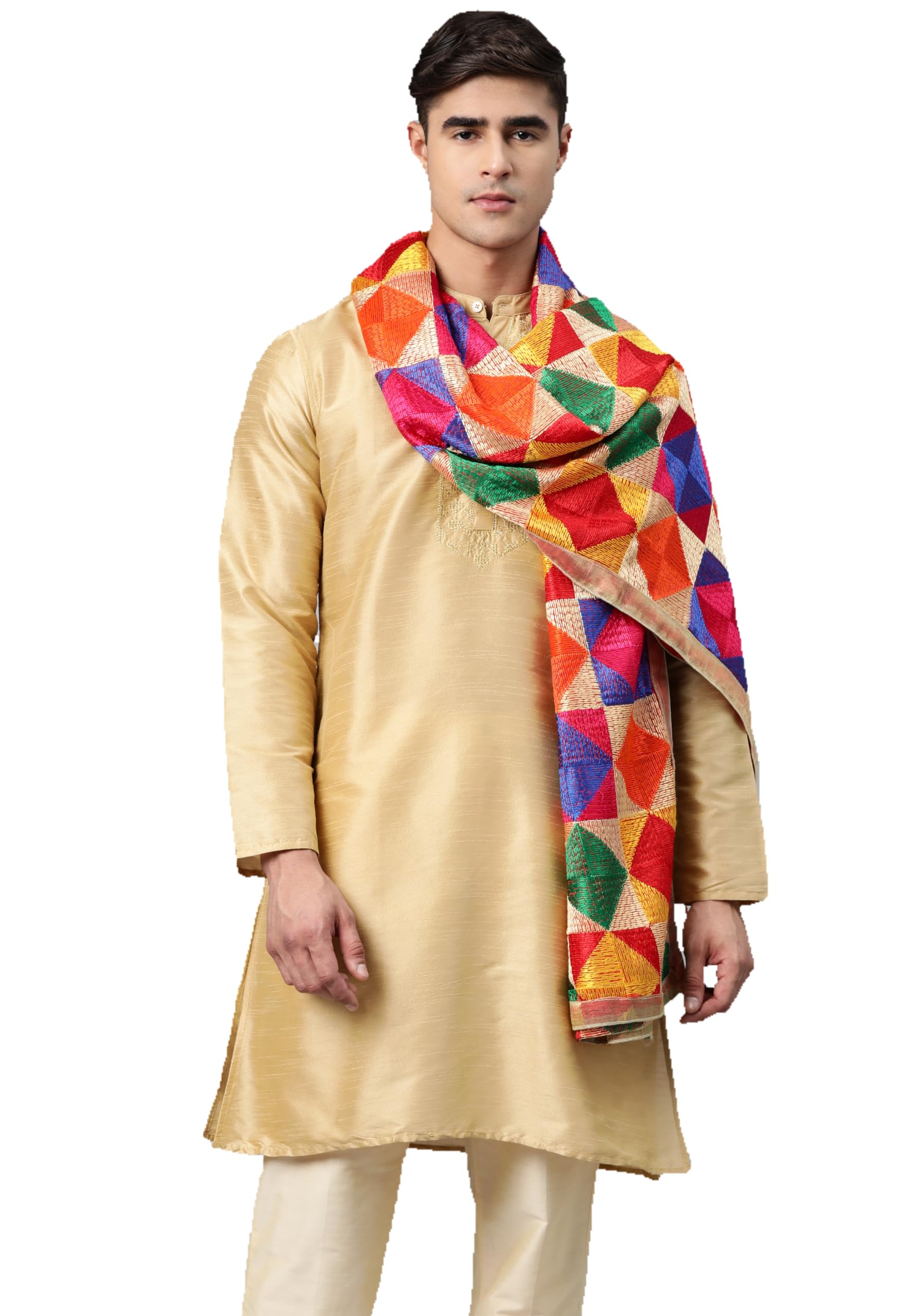 weavers villa Net Floral Embroided Dupatta for Men-picture-27