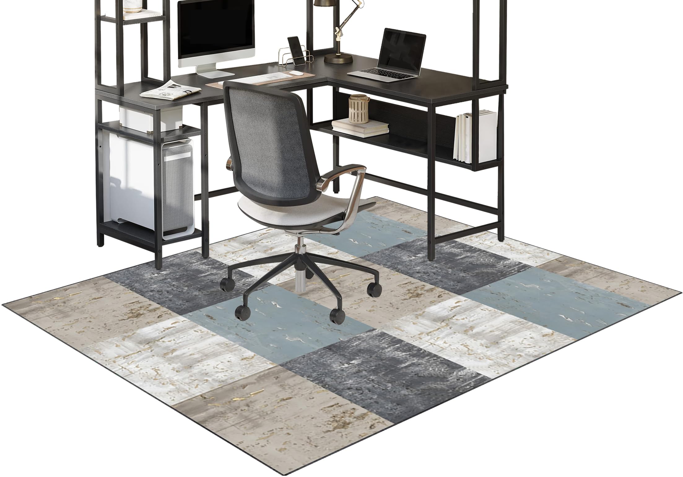 Fzamudng Office Chair Mat for Carpet, Heavy Duty Desk Chair Mat, Floor Protectors for Rolling Chairs, Computer Gaming Chair Mat, Non-slip Carpet Protector Chair Mat for Home and Office 160 x 180 cm