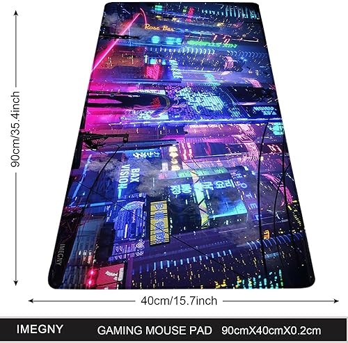 Miniatura 2 de Alfombrilla de mouse extendida para juegos, alfombrilla portátil para teclado y mouse con bordes cosidos + base de goma antideslizante (90 x 40