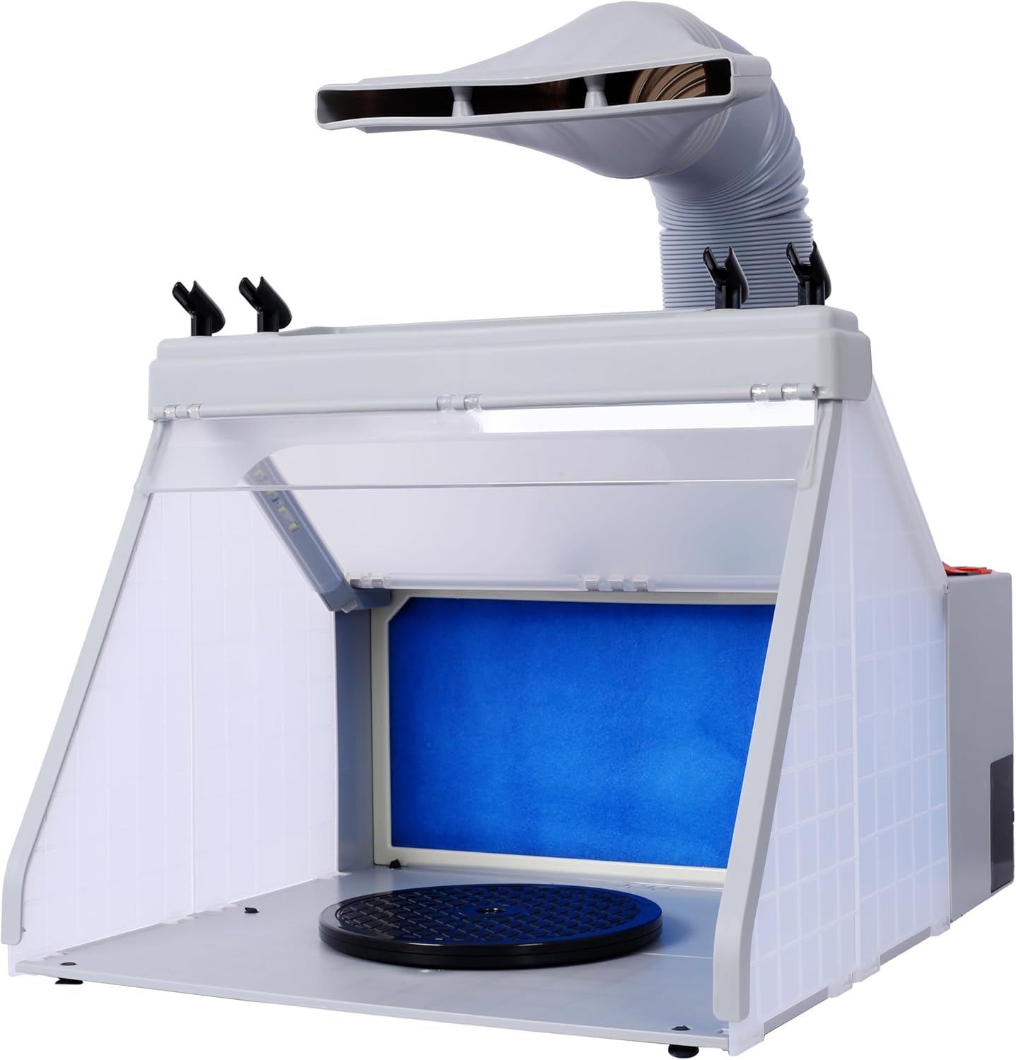 Airbrush Spray Booth, Portable Hobby Airbrush Paint Spray Booth Kit with 3 Led Lights, 4 Airbrush Holders and 1 Paint Holder, Airbrush Paint Booth for Painting Models, Arts, Crafts, Cakes