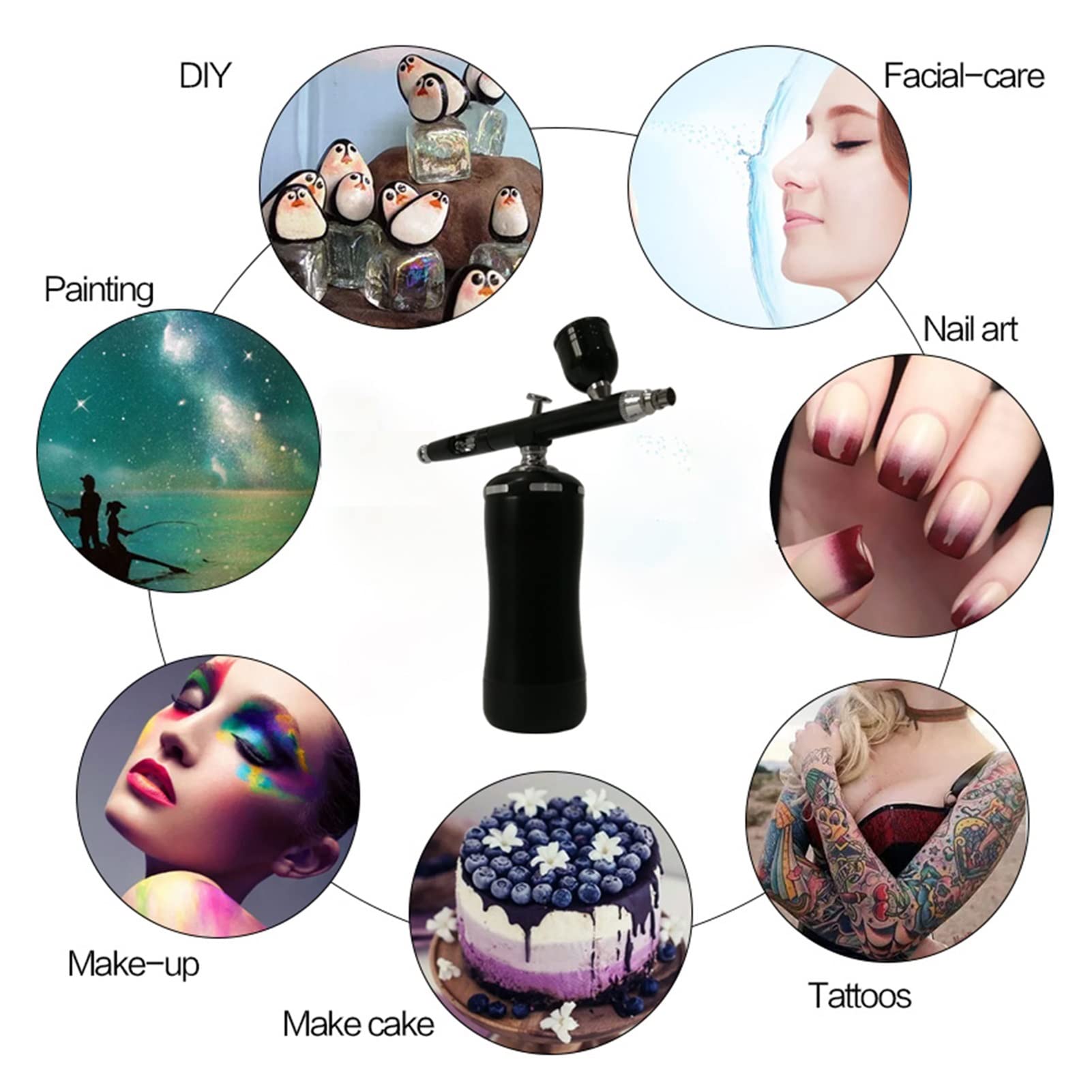 Pistolet do malowania Auto Start and Stop Airbrush Modele w skali Salon kosmetyczny Sprężarka powietrza tłokowego Ciasteczka Tymczasowy tatuaż Bezsłoneczne opalanie Samochodowy pistolet malarski do