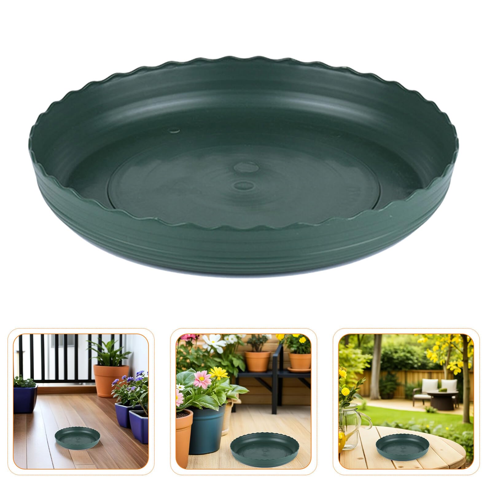 TOYANDONA Platillos para Macetas Redondos de Plástico Grueso Bandejas de Goteo Verdes 20 Unidades Base Estable y Resistente para Plantas de Interior y Exterior