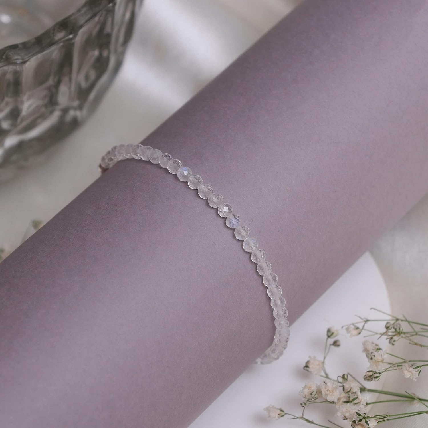 Natural Gemstone Beaded Bracelet, Bolo Bracelet, Pull Bracelet for Women, Lightweight Jewelry, Everyday Wear, Gift for Mom, 925 Silver Slider Chain Adjustable up to 8 Inches