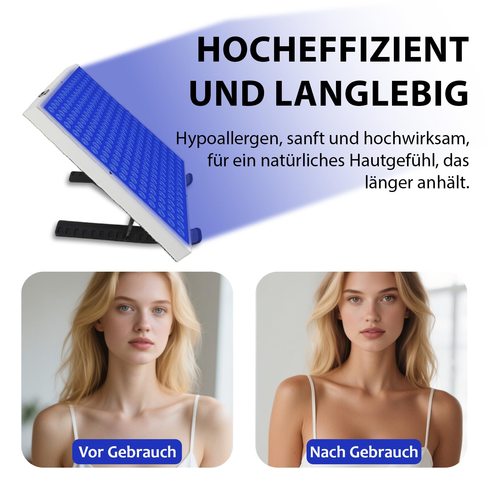 Bräunungslicht Solarium Portable Tanning Lamp für Home Gesichtsbräunung Tageslicht für Gesicht und Körper für zu Hause with Adjustable Stand and Hanging Hooks (J)