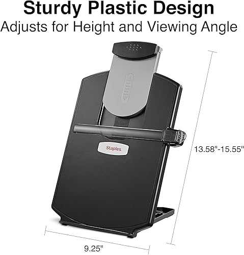 Miniatura 3 de Staples Soporte de plástico para documentos con clip y barra guía, negro