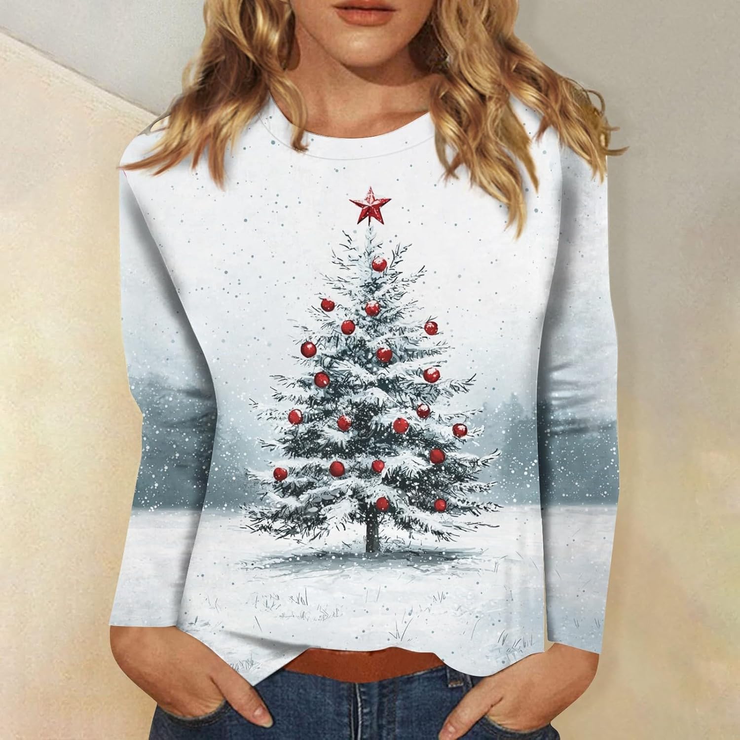 Pull De Noël Rigolo Pour Femme - Sweat 'Ugly Christmas' - Manches Longues Col Rond - Pour Soirée Famille Ou Fête Déguisée