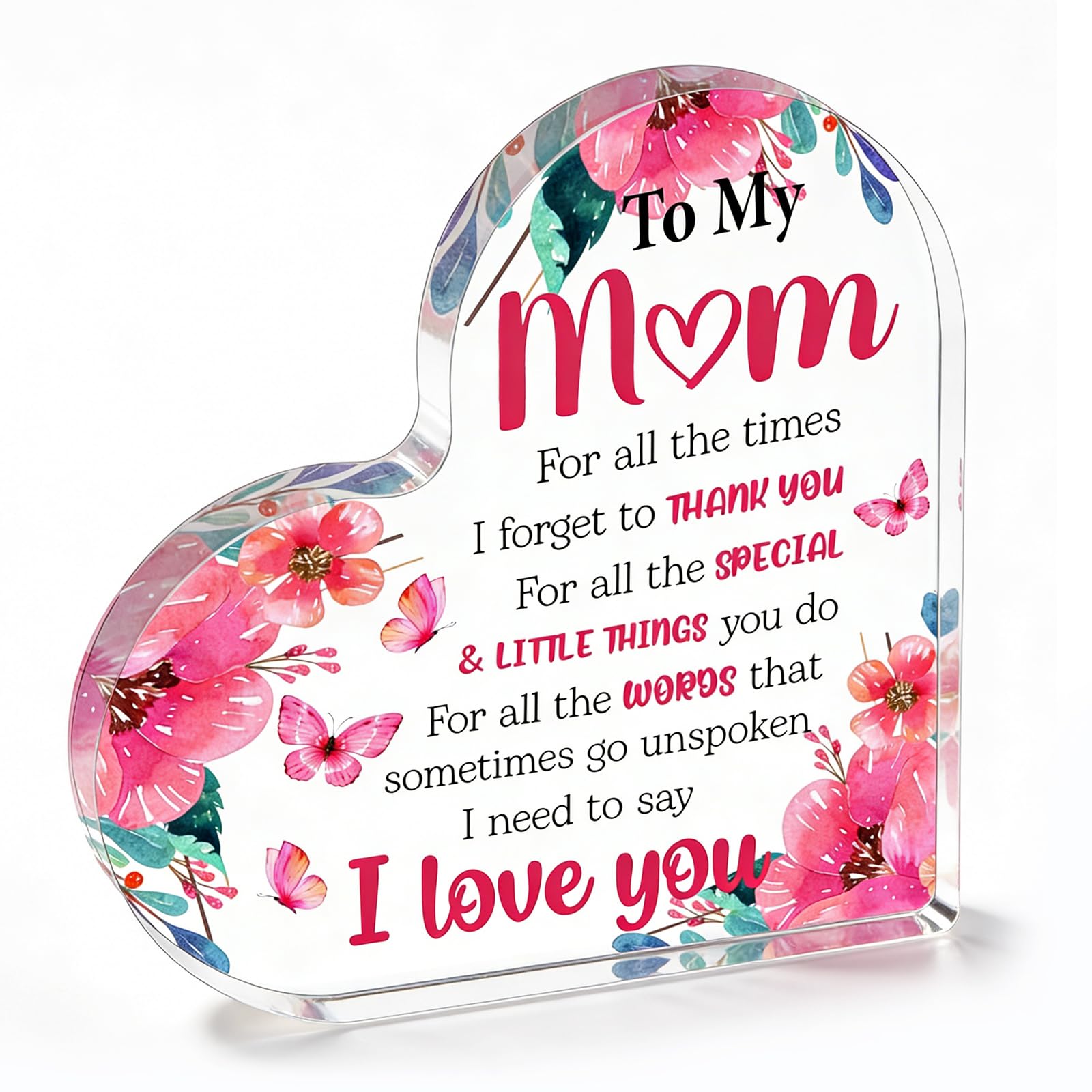 Amazon.com: Mom Gift Heart Acrylic Desk Plaque Mothers Day