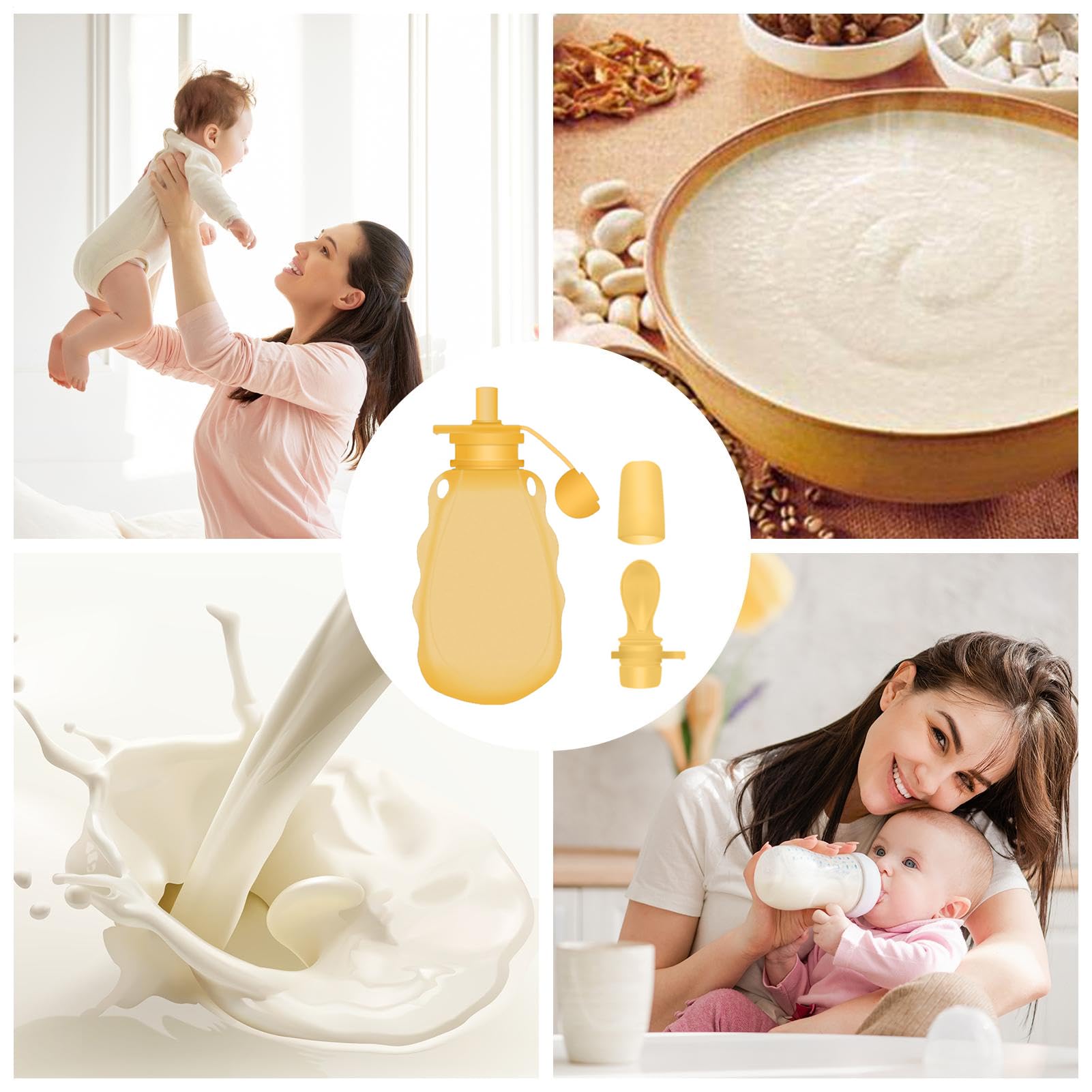 Sacchetti Riutilizzabili Conservazione Latte Materno 200ml Silicone Antigoccia Contenitori Latte