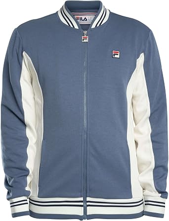 FILA Men's Settanta Baseball Track Jacket, Indigo/Gardenia/Navy